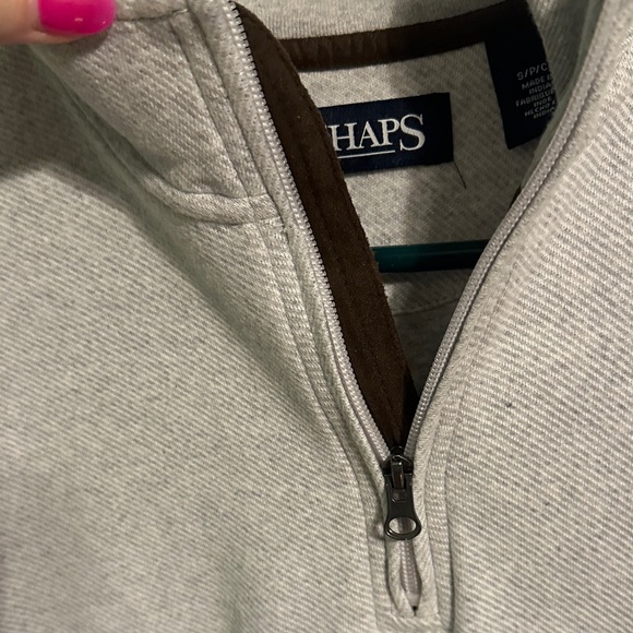 Chaps Men's Light Gray Zip-Up Sweater size Small - Picture 2 of 5